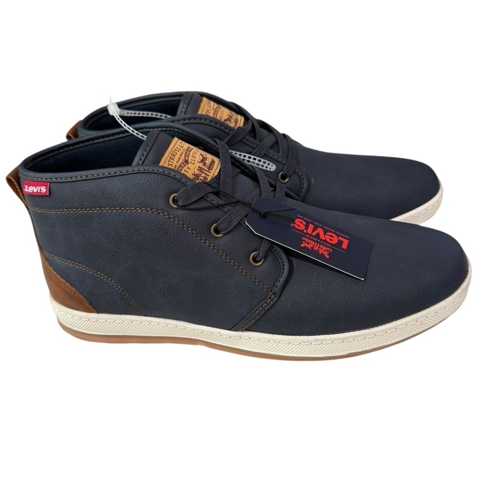 Levi’s Men’s Chukka Ankle Boots Size 10.5 Navy Blue Lace up Casual Dress up NWT